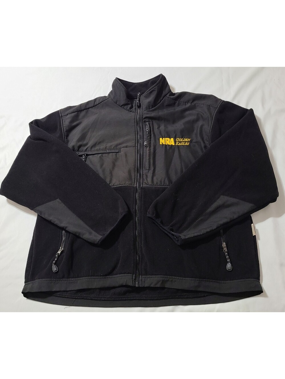 NRA Golden Eagles Fleece Jacket Mens Size XL Black Colorado Timberline Outerwear